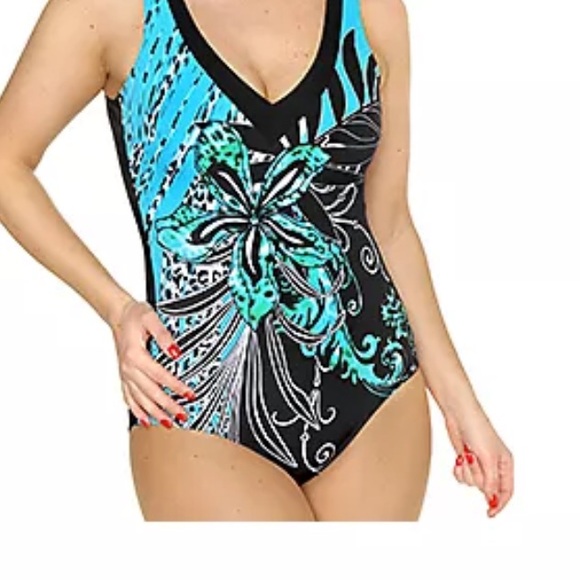 NWT Sunmarin Swimsuit by Sunflair in floral print. size 10 B Cup - Picture 10 of 11